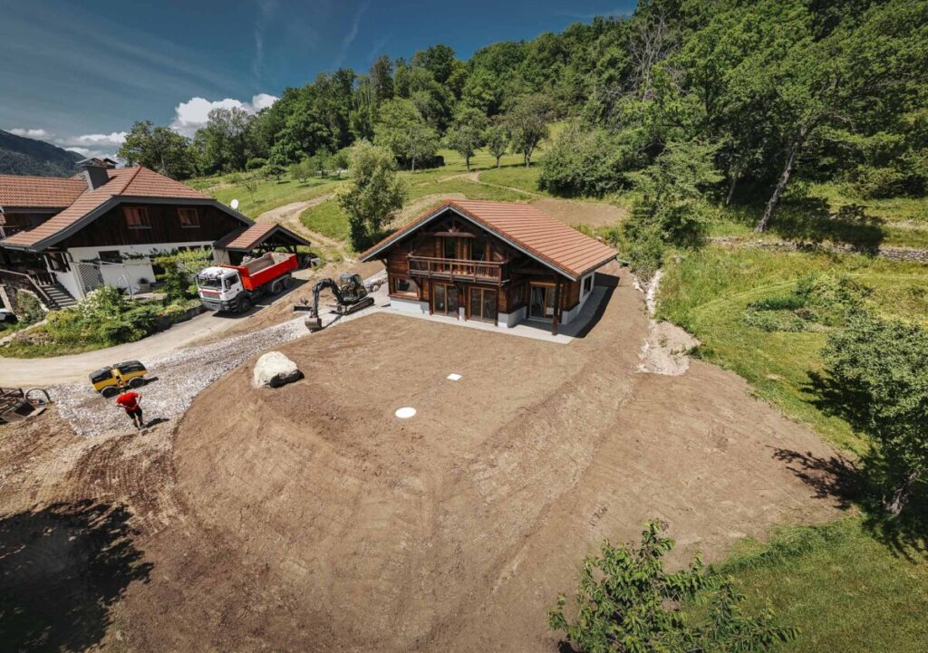 Chantier de terrassement vue drone